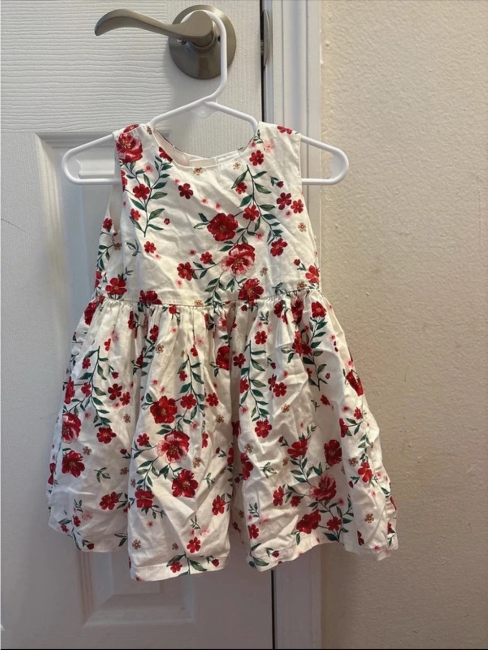 Carter's White Dress with Red Floral Print